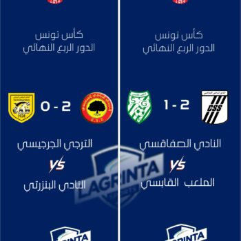 01 Football PRO . COUPE DE TUNISIE RÉSULTATS 1ére  1.4 DE FINALE  le 20.05.2026 