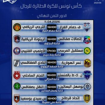 11-Volleyball . H. 1.8 DE FINALE COUPE DE TUNISIE 