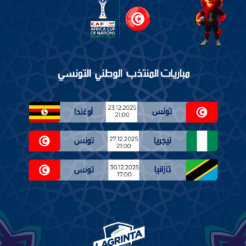 26- COUPE D&rsquo;AFRIQUE. PROGRAMME TUNISIE 