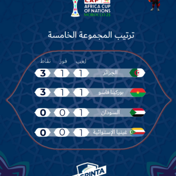 27- CAN MAROC. CLASSEMENT.GROUPE 5 