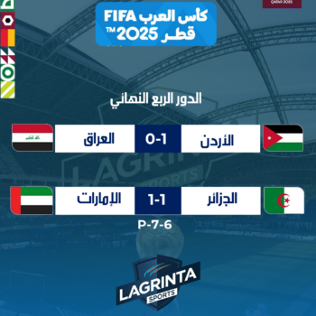 27- CUP ARABE. 2025. RÉSULTATS 1.4 DE FINALE.2 